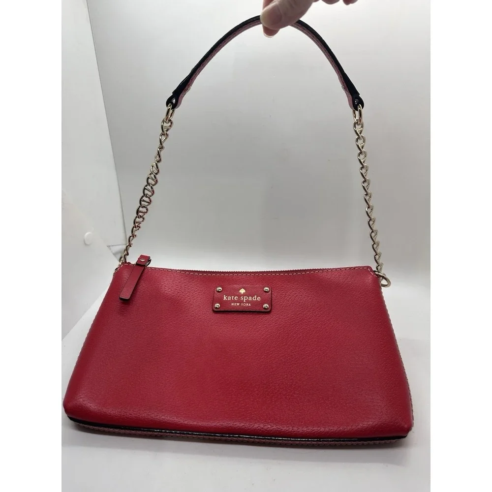 Kate Spade Wellesley Byrd Pink Leather Chain Shoulder Bag Purse Handbag